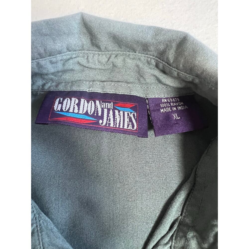 Vintage Gordon James Mens XL Western Shirt Rayon Embroidered Rodeo Cowboy 90s - Picture 4 of 8